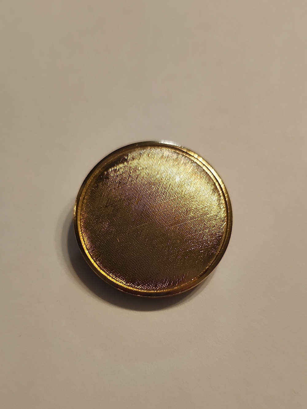 Vintage W Germany Signed Textured Gold Tone Round Scarf Clip
